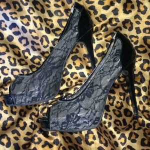 Guess black lace high heels